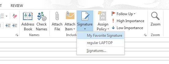 outlook 2013 signature help