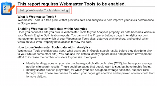 connect analytics to webmasters tools