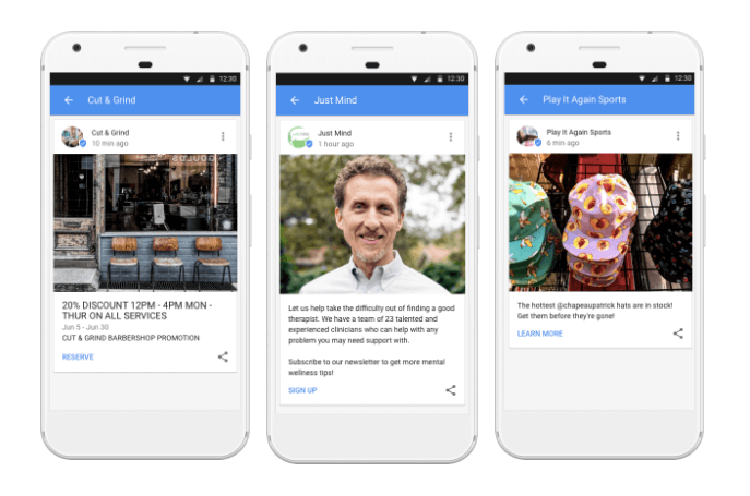 google posts available